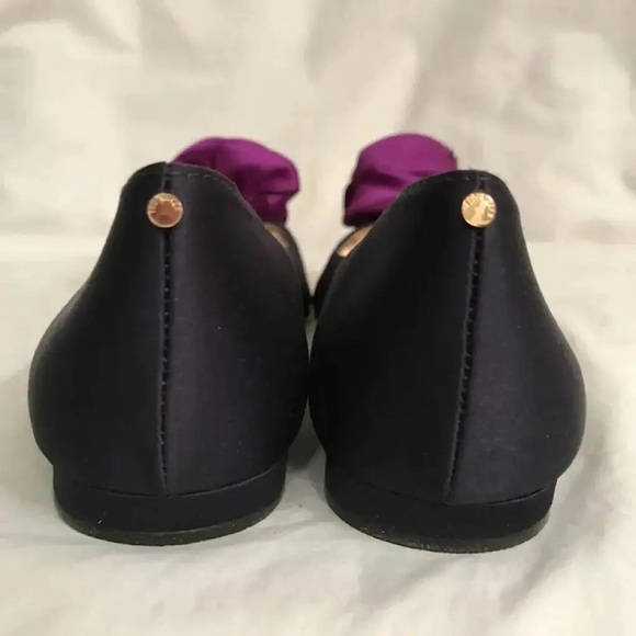 Ted Baker London New Satin Rosette Flats Ballet Pointed Toe - Picture 4 of 11